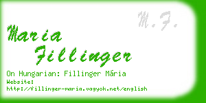 maria fillinger business card